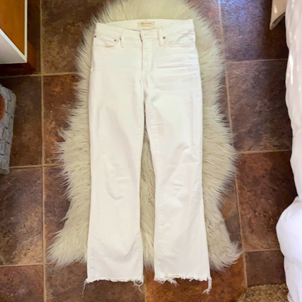 White jeans slight flare